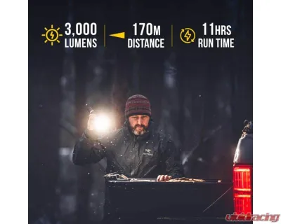 KC Hilites FLX 3K Rechargeable Flashlight - Compact, Durable, Lightweight Design - 9965