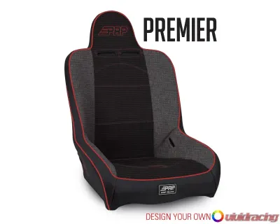 PRP Seats 2" Premier High Back XT Suspension Seat for UTVs, Black Fabric, A100410 - A100410
