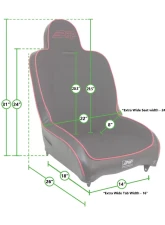PRP Seats 2" Premier High Back XT Suspension Seat for UTVs, Black Fabric, A100410                                     - A100410 - Image 2