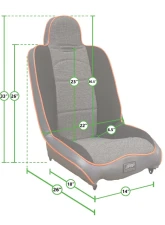 PRP Seats Daily Driver High Back Extra Wide Suspension Seat - A140210, Black Fabric                                     - A140210 - Image 2