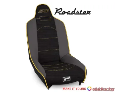 PRP Seats 2" Roadster High Back Extra Tall Suspension Seat for UTVs - Black Fabric - A150410