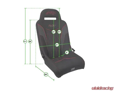 PRP Seats RST Rear Suspension Seat for Polaris RZR 2014-2023, Black & Blue, A4108-V - A4108-V