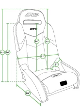 PRP Seats GT3 Rear Suspension Seat for Polaris RZR 2014-2023, Grey, Durable Material                                     - A7308-203 - Image 2