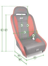 PRP Seats Competition Elite Suspension Seat A8301 for Polaris RZR 2015-2023, Black Fabric                                     - A8301 - Image 2