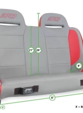 PRP Seats Elite Series Rear Bench for Jeep CJ-7/Wrangler YJ, All Black, 36" Size                                     - A9236-36-50 - Image 2