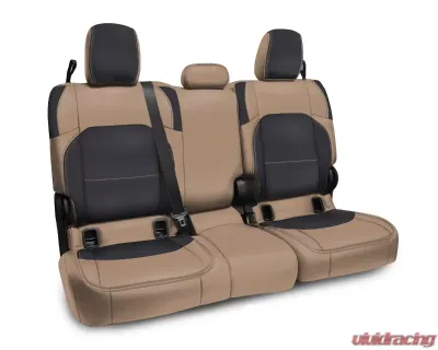PRP Seats Rear Bench Cover for Jeep Gladiator JT 2020-2023, Black and Tan Cloth Interior - B055-04