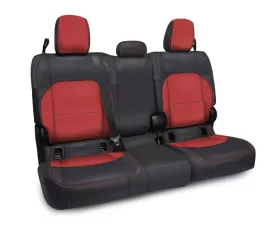 PRP Seats Rear Bench Cover for 2020-2023 Jeep Gladiator JT, Black and Red Cloth Interior