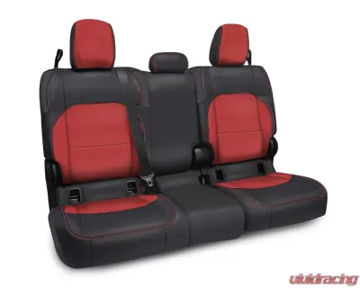 PRP Seats Rear Bench Cover for 2020-2023 Jeep Gladiator JT, Black and Red Cloth Interior - B055-05