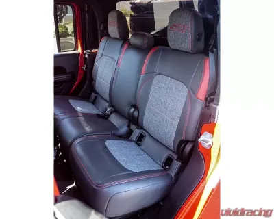 PRP Seats Rear Bench Cover for 2020-2023 Jeep Gladiator JT, All Black Leather Interior - B056-02