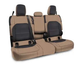 PRP Seats Rear Bench Cover for 2020-2023 Jeep Gladiator JT, Black and Tan Leather Interior
