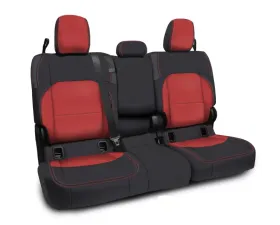 PRP Seats Rear Bench Cover for 2020-2023 Jeep Gladiator JT, Black and Red Leather