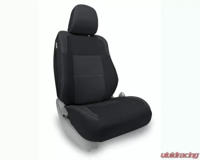 PRP Seats Front Seat Covers Black/Grey Silver Stitch for Toyota Tacoma 2012-2015 - B049-03