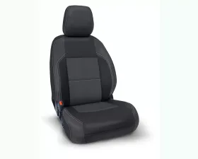 PRP Seats Front Seat Cover Black/Grey with Silver Stitch for 2016+ Toyota Tacoma