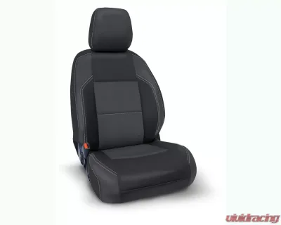 PRP Seats Front Seat Cover Black/Grey with Silver Stitch for 2016+ Toyota Tacoma - B057-03