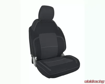 PRP Seats Front Seat Cover Black/Grey with Silver Stitch for 2021+ Ford Bronco 4 Door - B060-03
