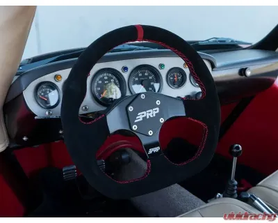 PRP Seats D-Shape Steering Wheel Suede Red for G253 - High-Quality Material, 14 Inch Size - G253