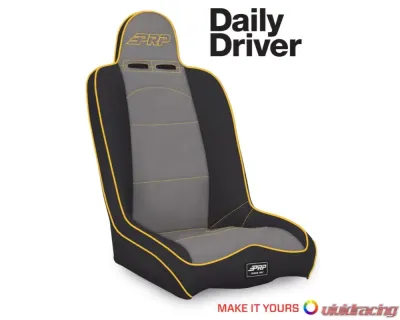 PRP Seats Daily Driver High Back Extra Wide Suspension Seat - A140210, Black Fabric - A140210