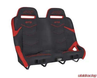 PRP Seats GT3 Rear Suspension Bench for 2014-2023 Polaris RZR, Red Upholstery - A74-237