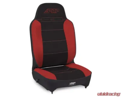 PRP Seats Enduro High Back Reclining Suspension Seat Driver Side Black with Red - A13011044-72