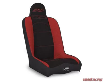 PRP Seats Daily Driver High Back Suspension Seat - Black with Red, A140110-72 - A140110-72