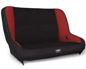 PRP Seats Low Back Rear Bench Seat Black with Red for Jeep CJ-7 Wrangler YJ 1976-1996