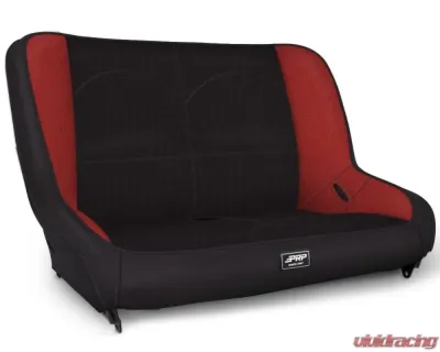 PRP Seats Low Back Rear Bench Seat Black with Red for Jeep CJ-7 Wrangler YJ 1976-1996 - A3610-36-72