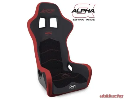 PRP Seats Alpha Composite Extra Wide Seat Black with Red - A3902-204 - A3902-204