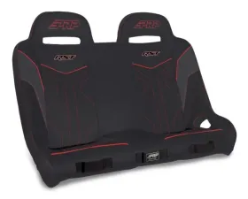PRP Seats RST Rear Suspension Bench Seat Black with Red for Polaris RZR XP4 1000, XP4 Turbo, XP4 Turbo S