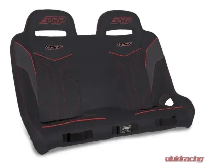 PRP Seats RST Rear Suspension Bench Seat Black with Red for Polaris RZR XP4 1000, XP4 Turbo, XP4 Turbo S - A4901-204