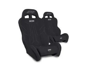 PRP Seats All Black XCR Suspension Seat Pair with Mounts Kit for Polaris General | RZR XP 1000 | Turbo | Turbo S | RS1 2010+