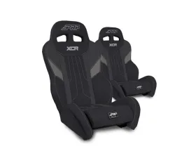 PRP Seats Black/Gray XCR Suspension Seat Pair with Mounts Kit for Polaris General | RZR XP 1000 | Turbo | Turbo S | RS1 2010+