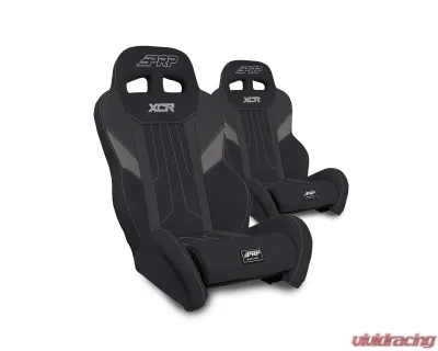 PRP Seats Black/Gray XCR Suspension Seat Pair with Mounts Kit for Polaris General | RZR XP 1000 | Turbo | Turbo S | RS1 2010+ - A8001-PORXP-C83-203