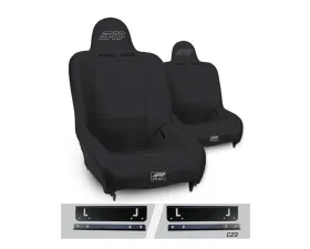 PRP Seats Premier High Back Suspension Seats Kit Pair Black Jeep Wrangler TJ 1997-2002