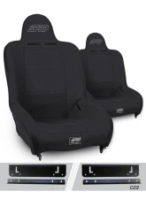 PRP Seats Premier High Back Suspension Seats Kit Pair Black Jeep Wrangler TJ 2003-2006                                     - A100110-C24-50 - Image 2