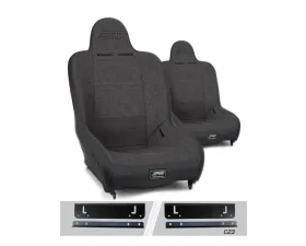 PRP Seats Premier High Back Suspension Seats Kit Pair Gray Jeep Wrangler TJ 2003-2006