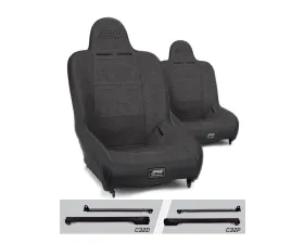 PRP Seats Premier High Back Suspension Seats Kit Pair Gray Jeep Wrangler CJ7 | YJ