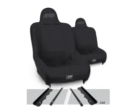 PRP Seats Premier High Back Suspension Seats Kit Pair Black Jeep Cherokee XJ 1995-2001