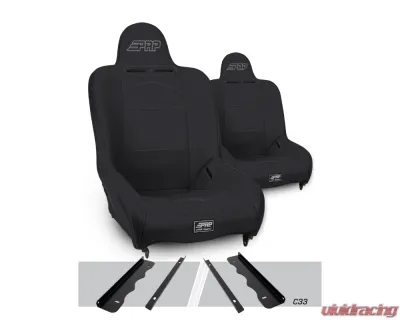 PRP Seats Premier High Back Suspension Seats Kit Pair Black Jeep Cherokee XJ 1995-2001 - A100110-C33-50