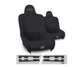 PRP Seats Premier High Back Suspension Seats Kit Pair Black Jeep Wrangler JK | JKU