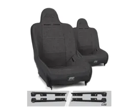 PRP Seats Premier High Back Suspension Seats Kit Pair Gray Jeep Wrangler JK | JKU