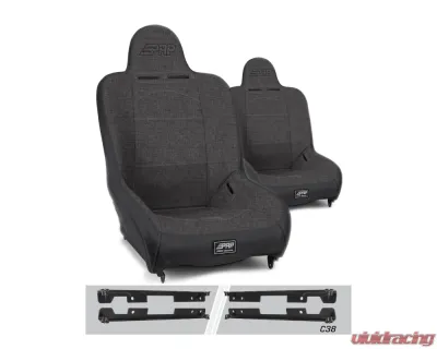PRP Seats Premier High Back Suspension Seats Kit Pair Gray Jeep Wrangler JK | JKU - A100110-C38-54