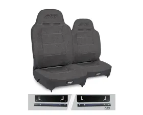 PRP Seats Enduro High Back Reclining Suspension Seats Kit Pair Gray Jeep Wrangler TJ 1997-2002