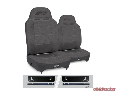 PRP Seats Enduro High Back Reclining Suspension Seats Kit Pair Gray Jeep Wrangler TJ 1997-2002 - A130110-C23-54