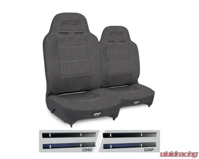PRP Seats Enduro High Back Reclining Suspension Seats Kit Pair Gray Jeep Wrangler TJ 2003-2006 - A130110-C24-54