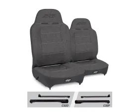 PRP Seats Enduro High Back Reclining Suspension Seats Kit Pair Gray Jeep Wrangler CJ7 | YJ