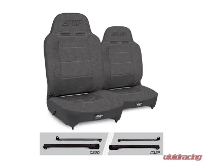 PRP Seats Enduro High Back Reclining Suspension Seats Kit Pair Gray Jeep Wrangler CJ7 | YJ - A130110-C32-54