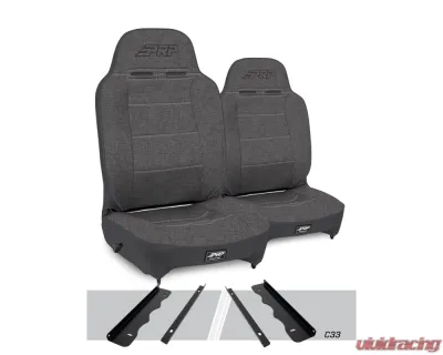 PRP Seats Enduro High Back Reclining Suspension Seats Kit Pair Gray Jeep Cherokee XJ 1995-2001 - A130110-C33-54