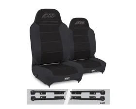 PRP Seats Enduro High Back Reclining Suspension Seats Kit Pair Black Jeep Wrangler JK | JKU