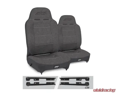 PRP Seats Enduro High Back Reclining Suspension Seats Kit Pair Gray Jeep Wrangler JK | JKU - A130110-C38-54