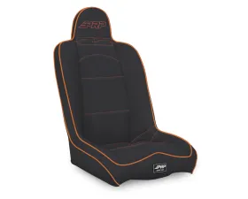 PRP Seats Daily Driver High Back Suspension Seat Black and Orange Vinyl